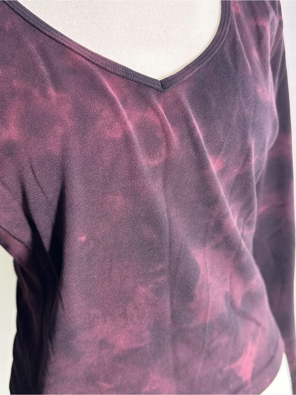 Lululemon Align Diamond Dye Long-Sleeve Shirt Burgundy & Black Size 8